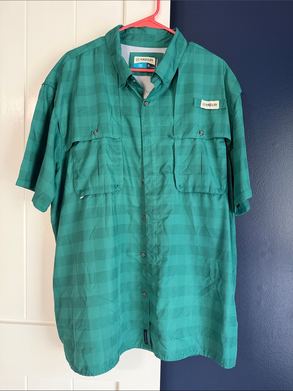 Magellan Outdoors Teal Fish Gear Relaxed Fit Shirt